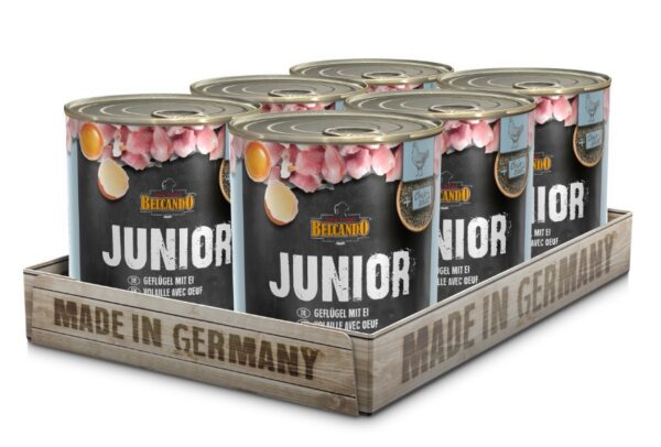 Belcando Perro Lata Junior Ave y Huevo Cachorro 800 GR 6 Unidades