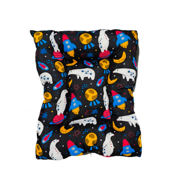 Cama Colchoneta Mascotas Negra Diseño Espacial 70 cm