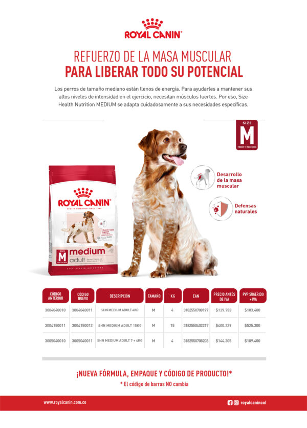 Royal Canin Medium Adulto 2.5 KG - Imagen 2
