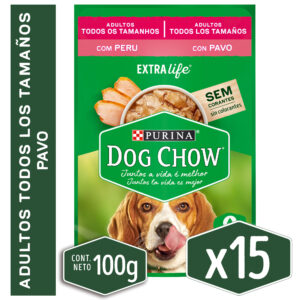 Sachet Dog Chow Todos los Tamaños Pavo x15