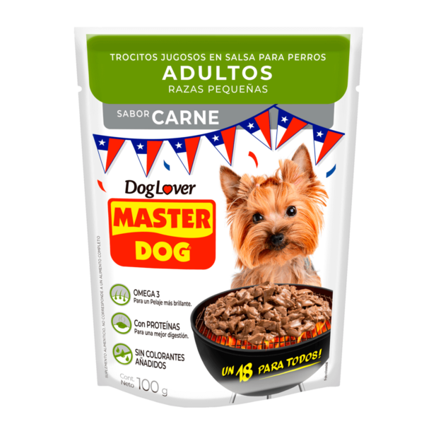 Sachet Master Dog Adulto Raza Pequeña Carne 20 Unidades - Imagen 2