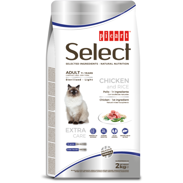 Picart Select Cat Adult 7+ Senior Chicken and Rice Light