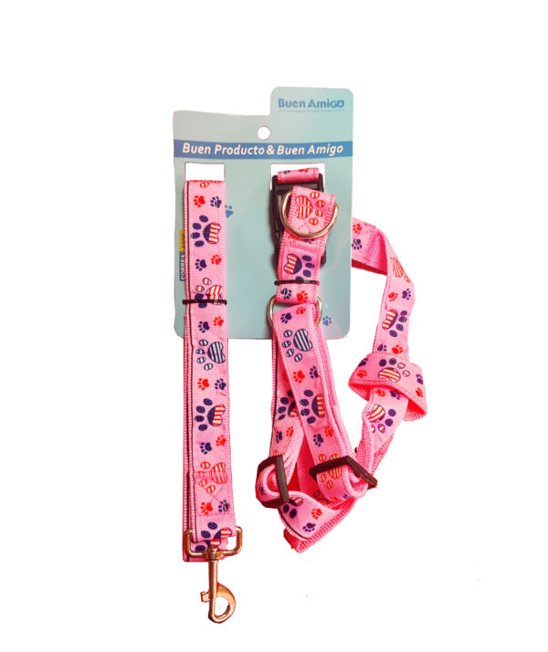 Arnés con Correa Rosado Talla XL Patitas