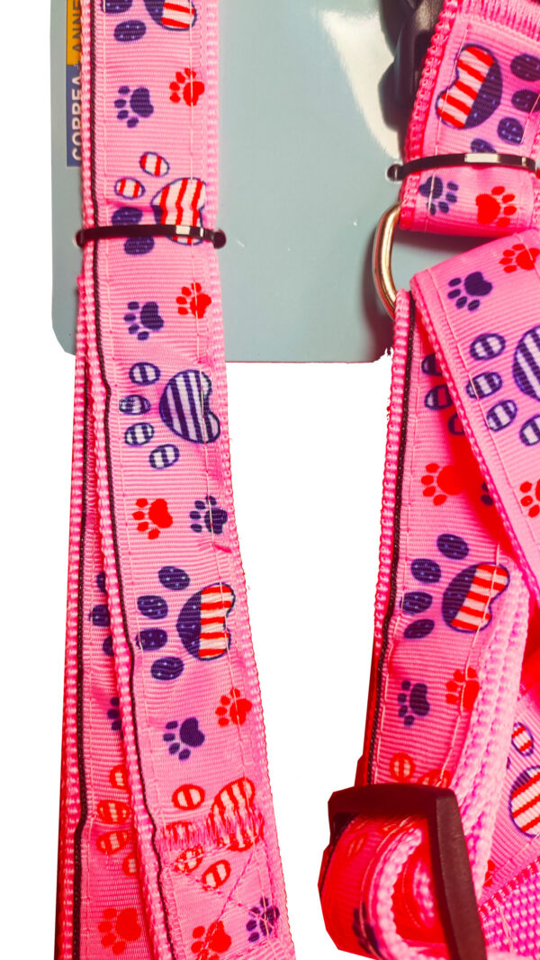Arnés con Correa Rosado Talla XL Patitas - Imagen 2