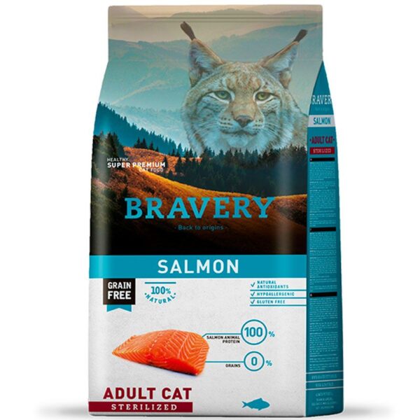 Bravery Salmón Adulto Gato Esterilizado 2 KG