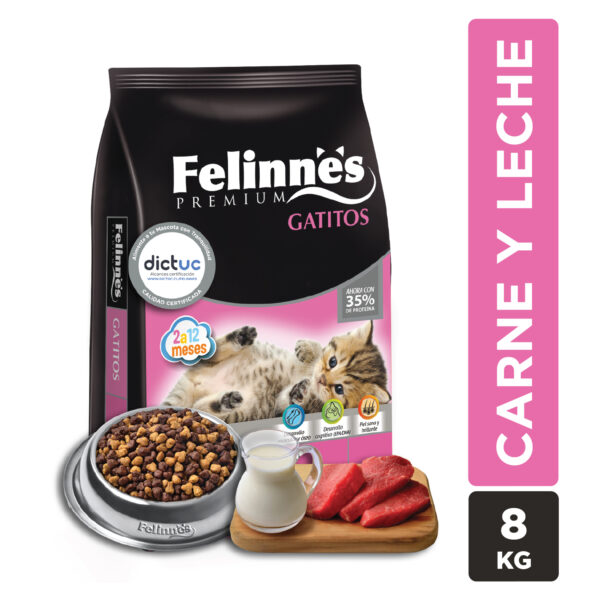 Alimento Felinnes Premium Gatito sabor Pollo y Leche 20 KG - Imagen 2