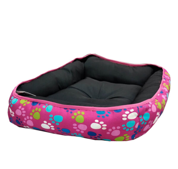 Cama Rectángular Rosada Patitas 85 cm
