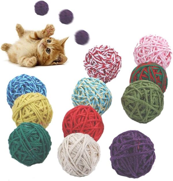 Pelota Lana Para Gatos Bicolor 5cm Unidad (79636) - Imagen 2
