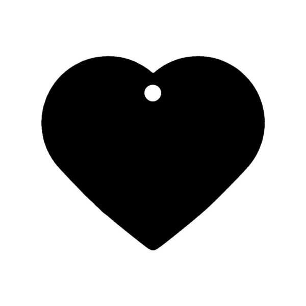 Plaquita / Placa Corazón Negro Grande