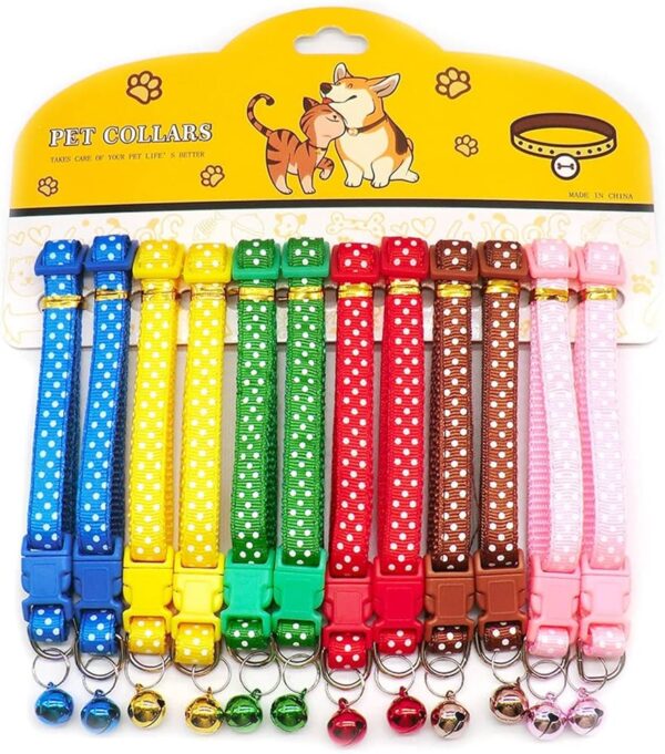 Collar Gato con Cascabel Colores Surtidos 1.0 CM (448)