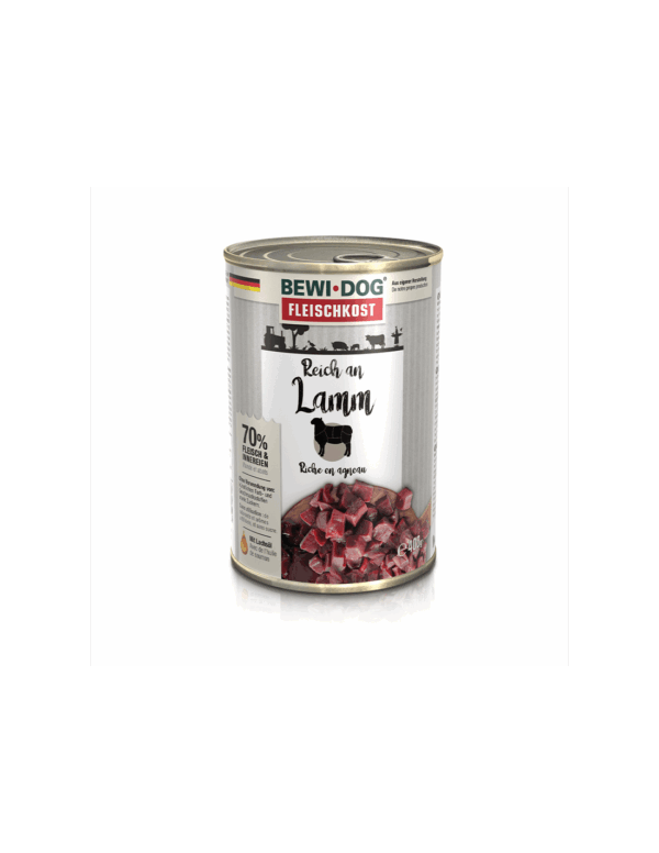 Lata BewiDog Rico en Cordero 400 GR