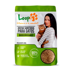 Arena Para Gatos Biodegradable Loops Natural 9 KG