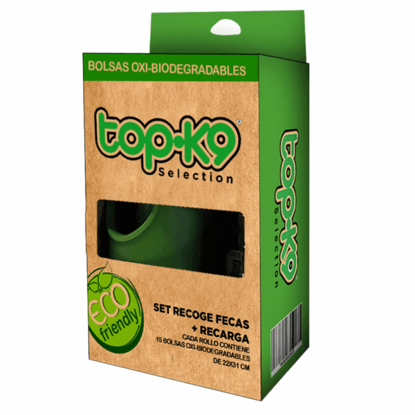Dispensador + Bolsas de Fecas 1 Unidad Top k9