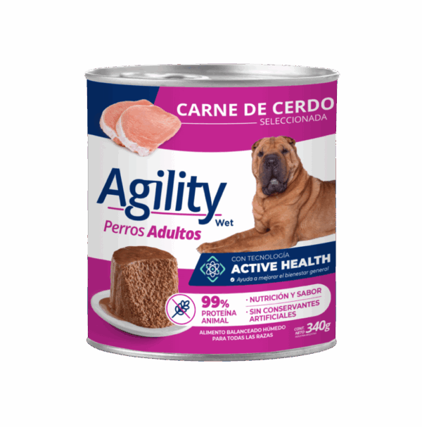 Lata Agility Perro Carne de Cerdo 340 GR