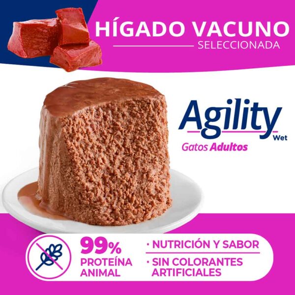Lata Agility Gato Adulto Hígado Vacuno 340 GR - Imagen 3