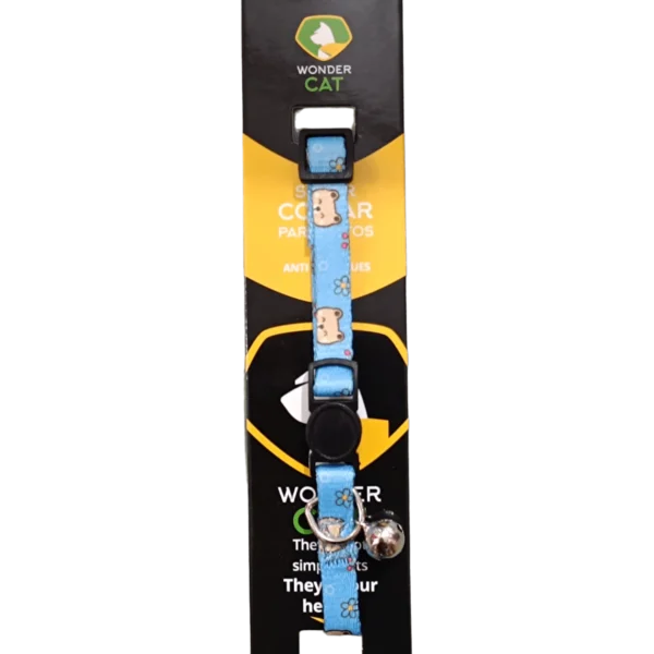 Collar Mascotas Seguro Antiahorque Círculos Celeste (JW-Z2013)