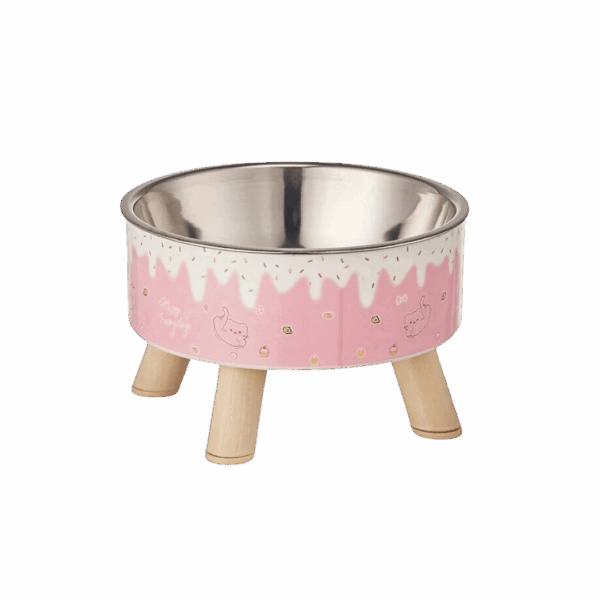 Plato Comedero Mascotas Elevado Candy Style Rosado (CW385C-M)