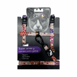 Arnés + Correa Trailla Premium Gato Rocas Rosa (VMT07-2)