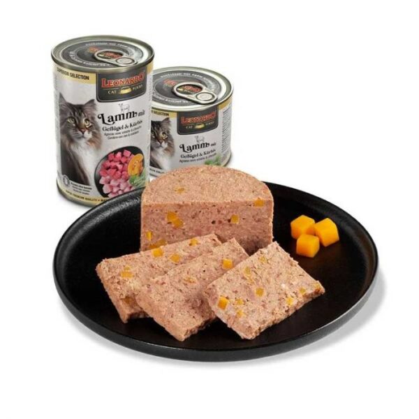 Lata Leonardo Gato Superior Selection Cordero & Ave Calabaza 400 GR - Imagen 2
