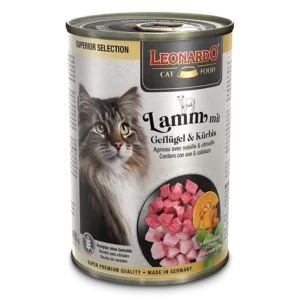 Lata Leonardo Gato Superior Selection Cordero & Ave Calabaza 400 GR