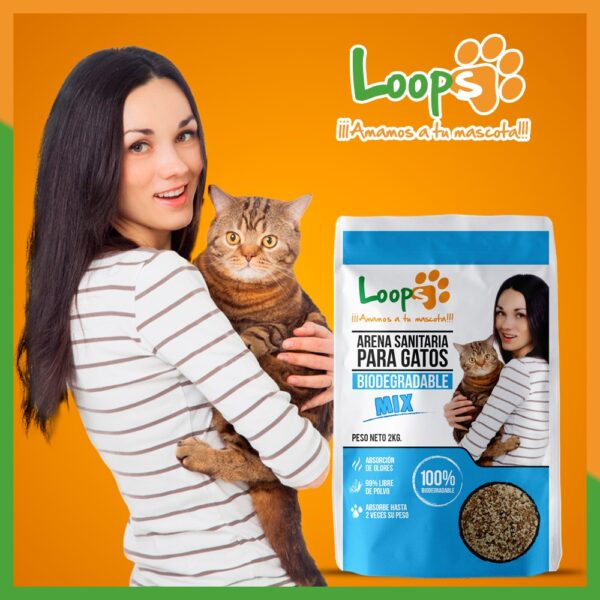 Display Arena Para Gatos Biodegradable Mix Loops Lavanda 4x4.5 KG (18 KG) - Imagen 2