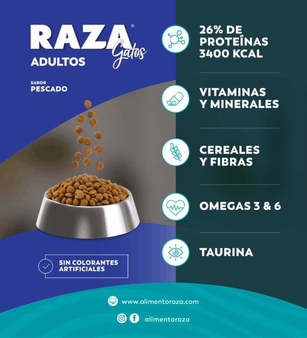 Raza Gato Pescado 3 KG - Rico en Omega 3 - Imagen 2