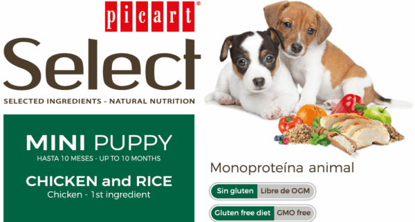Picart Select Dog Mini Puppy Chicken & Rice 3 KG - Imagen 2