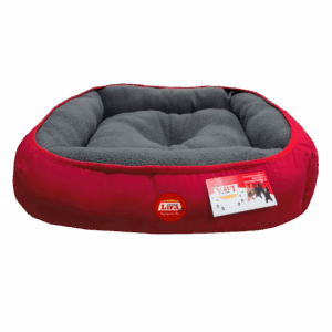 Cama Rectangular Lira Gris Rojo 130x90 cm
