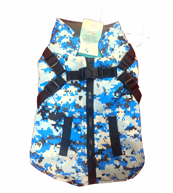 Parka Diseño Militar Azul Talla M